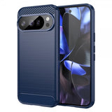 Google Pixel 10/Pixel 10 Pro Kuori Harjattu Hiilikuitukuvio Sininen