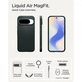 Spigen Google Pixel 10/Pixel 10 Pro -suojakuori Liquid Air MagFit Abyss Green