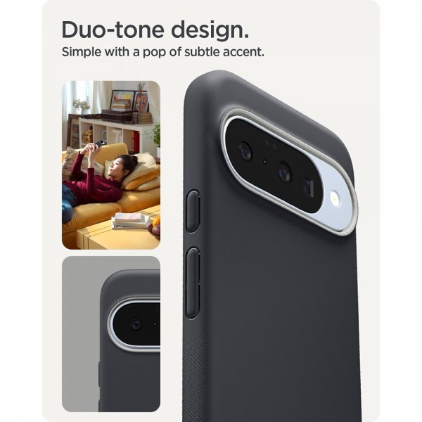 Spigen Google Pixel 10/Pixel 10 Pro -suojakuori Nano Pop MagFit Black Sesame