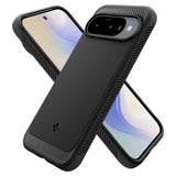 Spigen Google Pixel 10/Pixel 10 Pro -kuori, Rugged Armor MagFit, mattamusta