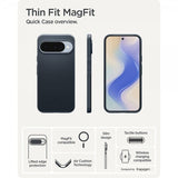 Spigen Google Pixel 10/Pixel 10 Pro Suojakuori Thin Fit MagFit Metal Slate