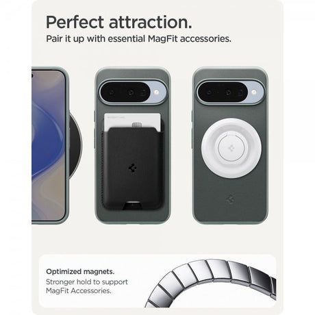 Spigen Google Pixel 10/Pixel 10 Pro -kuori Thin Fit MagFit Sage Green