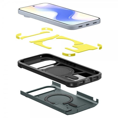 Spigen Google Pixel 10/Pixel 10 Pro Suojakuori Tough Armor MagFit Abyss Green