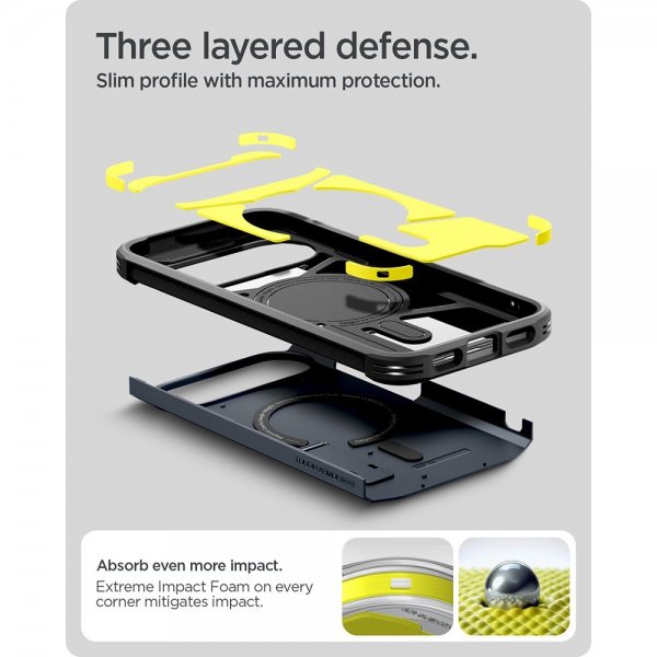 Spigen Google Pixel 10/Pixel 10 Pro Suojakuori Tough Armor MagFit Metal Slate