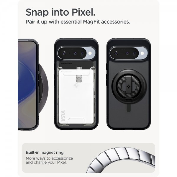 Spigen Google Pixel 10/Pixel 10 Pro Suojakuori Ultra Hybrid MagFit Frost Black