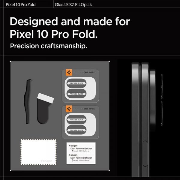 Spigen Google Pixel 10 Pro Fold Kamerasuojalasi.tR EZ Fit Optics 2-pakkaus