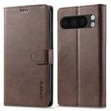 Lc.Imeeke Google Pixel 10 Pro XL Suojakotelo korttipaikalla, jalustatoiminnolla, tummanruskea