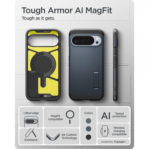 Spigen Google Pixel 10 Pro XL Suojakuori Tough Armor MagFit Metal Slate