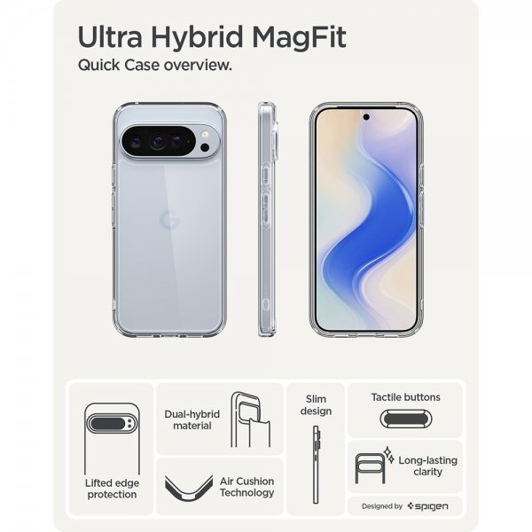 Spigen Google Pixel 10 Pro XL -suojakuori, Ultra Hybrid Crystal Clear