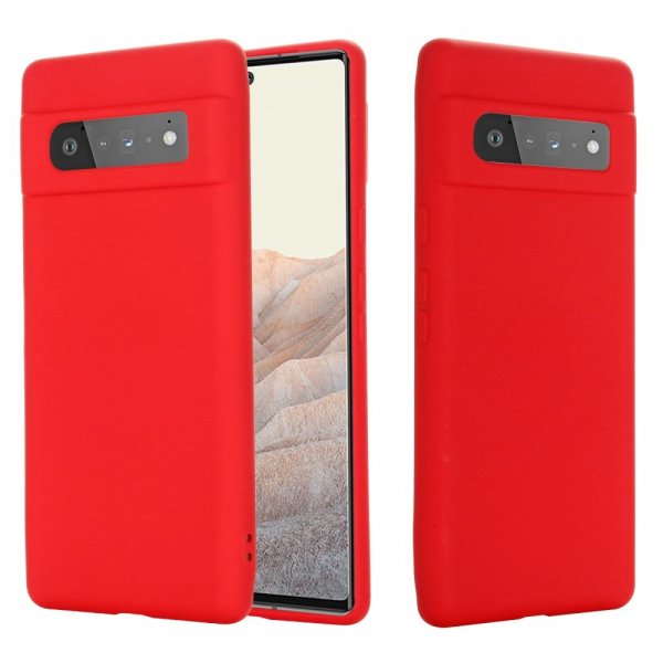 Google Pixel 6 Pro -kuori silikonia, hihna, punainen