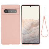 Google Pixel 6 Pro -kuori silikonihihnalla, vaaleanpunainen