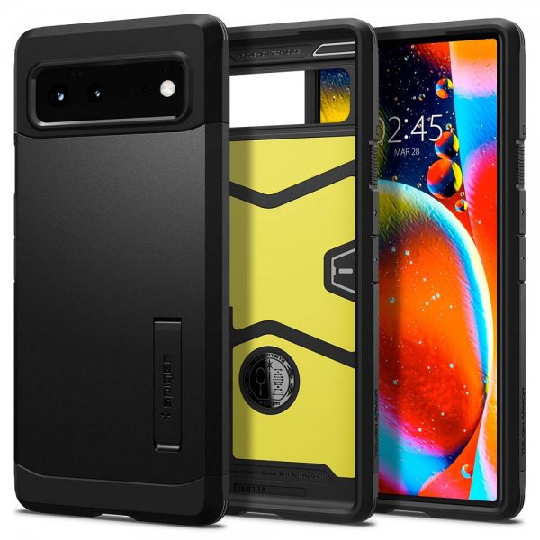 Spigen Google Pixel 6 -suojakuori Tough Armor, musta