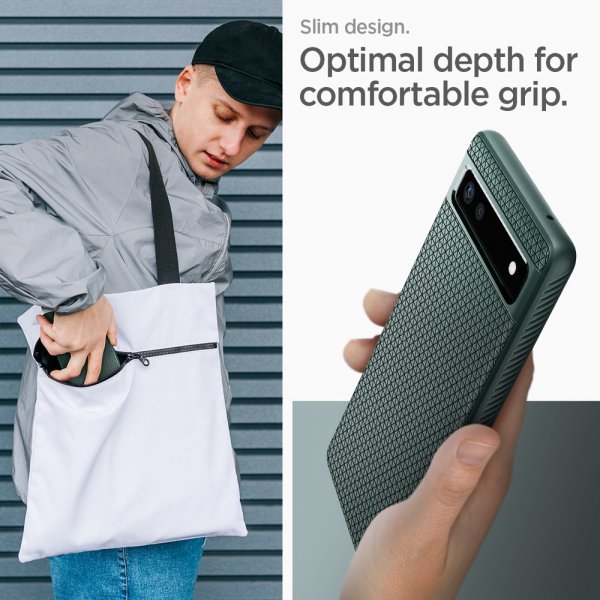 Spigen Google Pixel 6a -kuoret Liquid Air Midnight Green