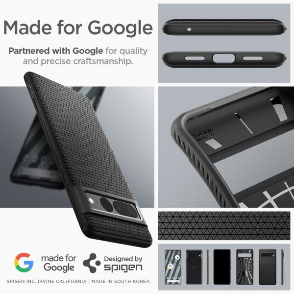 Spigen Google Pixel 7 Pro -kuoret Liquid Air Matte Black