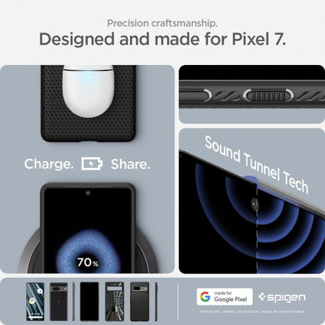 Spigen Google Pixel 7 -suojakuori Liquid Air Matte Black