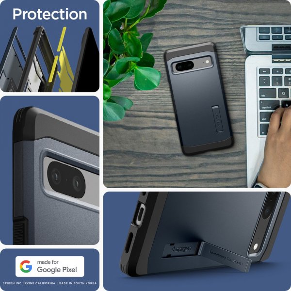Spigen Google Pixel 7 -kuori Tough Armor Metal Slate