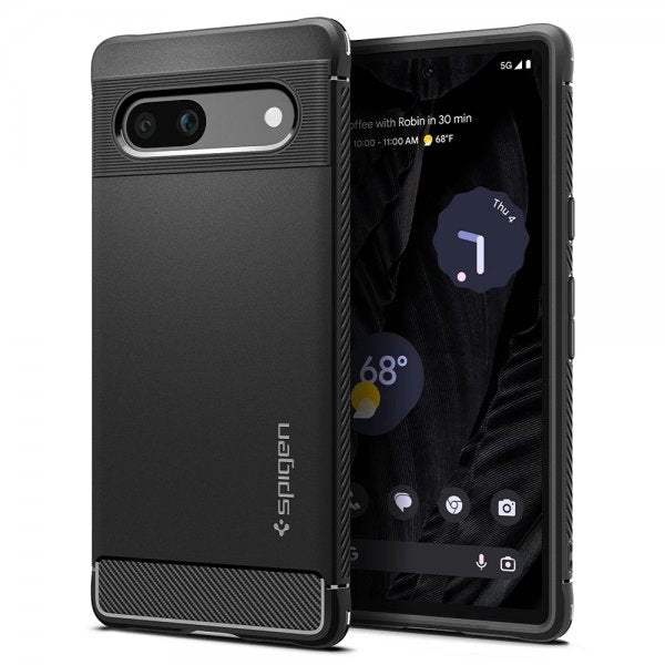 Spigen Google Pixel 7a -kuori, Rugged Armor, mattamusta