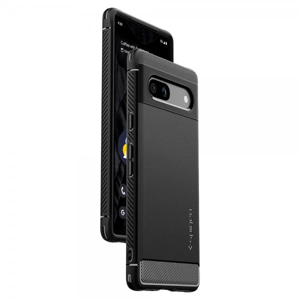 Spigen Google Pixel 7a -kuori, Rugged Armor, mattamusta