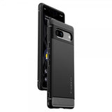 Spigen Google Pixel 7a -kuori, Rugged Armor, mattamusta