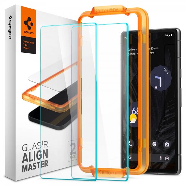 Spigen Google Pixel 7a näytönsuoja GLAS.tR ALIGNmaster 2-pakkaus