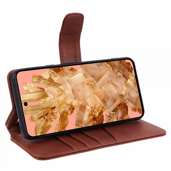 Nordic Covers Google Pixel 8 -kotelo Essential Leather Maple Brown