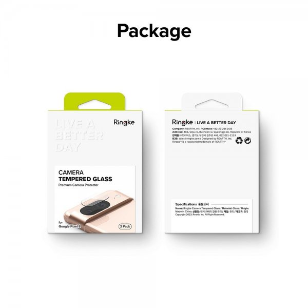Ringke Google Pixel 8 Kameran suojalasi 3-pakkaus
