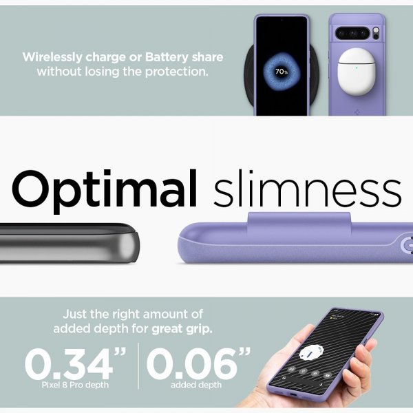 Spigen Google Pixel 8 Pro suojakuori Thin Fit Awesome Violet