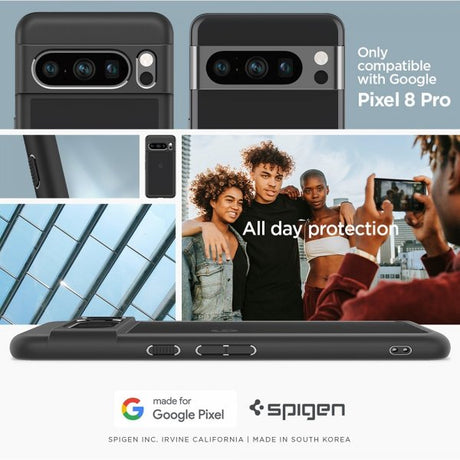 Spigen Google Pixel 8 Pro -kuori, Ultra Hybrid, mattamusta