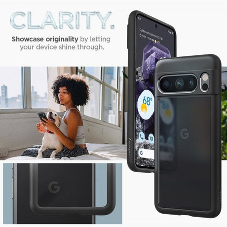 Spigen Google Pixel 8 Pro -kuori, Ultra Hybrid, mattamusta