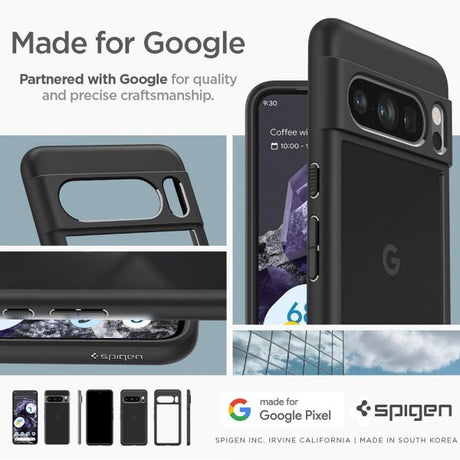 Spigen Google Pixel 8 Pro -kuori, Ultra Hybrid, mattamusta