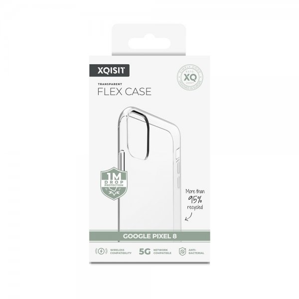 Xqisit Google Pixel 8 Kuori Flex Case Läpinäkyvä