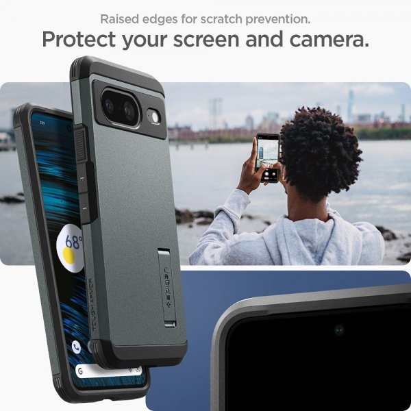 Spigen Google Pixel 8 -suojakuori Tough Armor Abyss Green