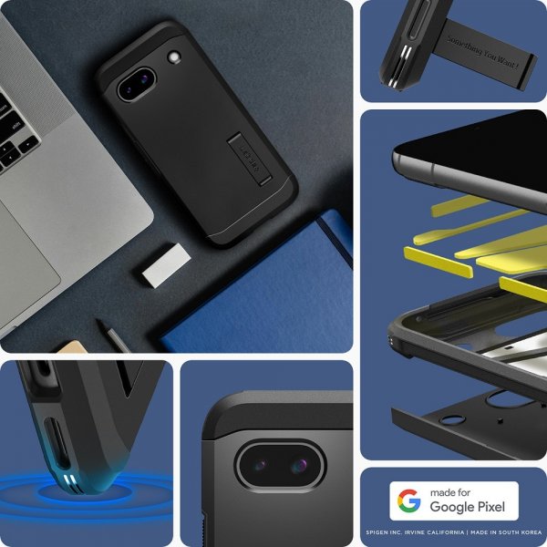 Spigen Google Pixel 8a Suojakuori Tough Armor Musta