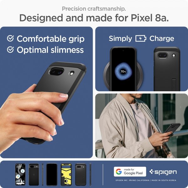 Spigen Google Pixel 8a Suojakuori Tough Armor Musta