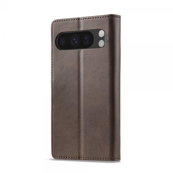Lc.Imeeke Google Pixel 9/Pixel 9 Pro/Pixel 10/Pixel 10 Pro Suojakuori korttipidikkeellä, tummanruskea