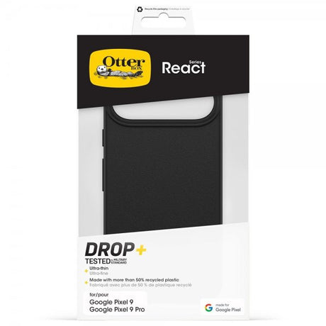Otterbox Google Pixel 9/Pixel 9 Pro Suojakuori React Musta