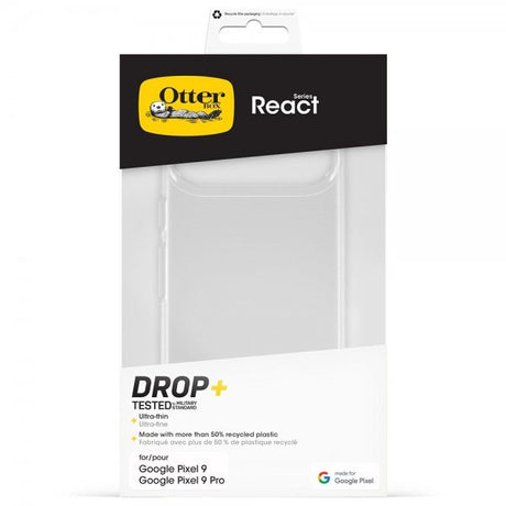 Otterbox Google Pixel 9/Pixel 9 Pro Suojakuori React Läpinäkyvä