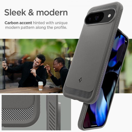Spigen Google Pixel 9/Pixel 9 Pro Suojakuori Rugged Armor Marble Gray