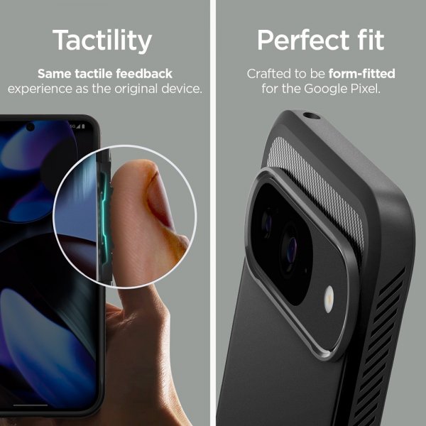 Spigen Google Pixel 9/Pixel 9 Pro Kuori Rugged Armor Mattamusta