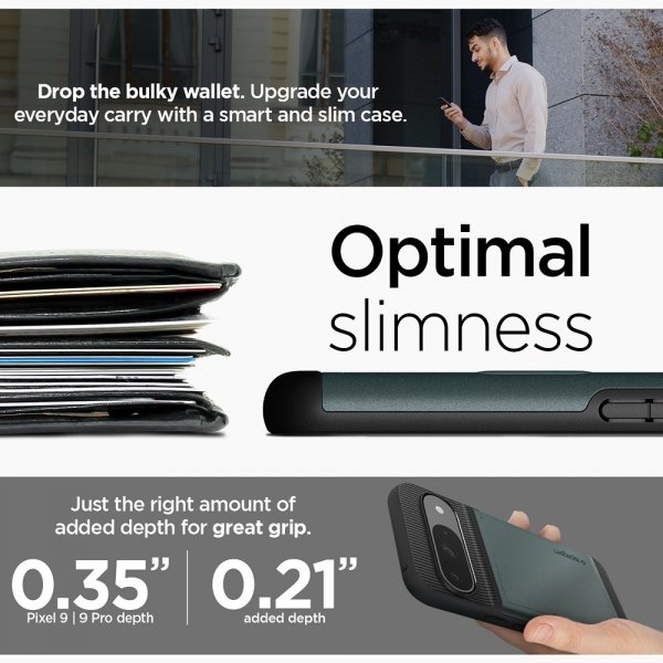 Spigen Google Pixel 9/Pixel 9 Pro Suojakuori Slim Armor CS Abyss Green