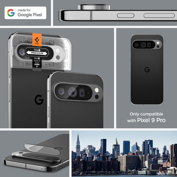 Spigen Google Pixel 9 Pro Kameralinssuojaus Lasi.tR EZ Fit Optik 2-pack