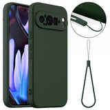 Google Pixel 9 Pro XL Kuori hihnalla Silikoni MagSafe Tummanvihreä