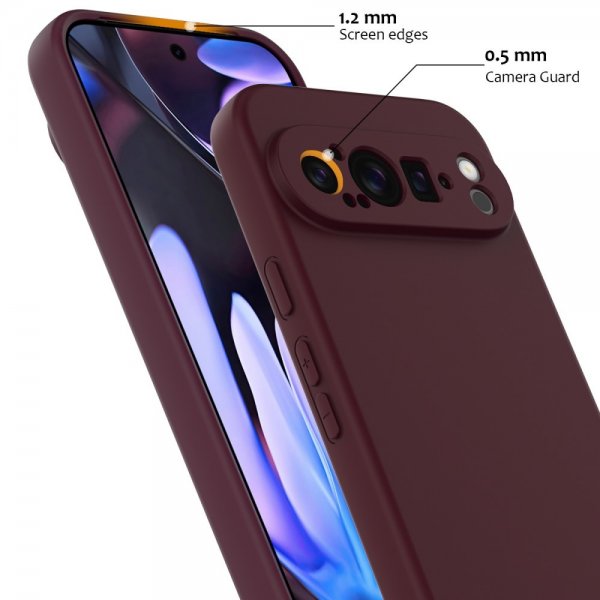 Google Pixel 9 Pro XL Kuori hihnalla Silikoni MagSafe Viininpunainen