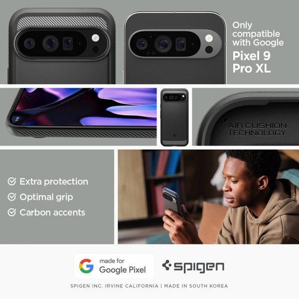 Spigen Google Pixel 9 Pro XL Kuori Rugged Armor Matte Black