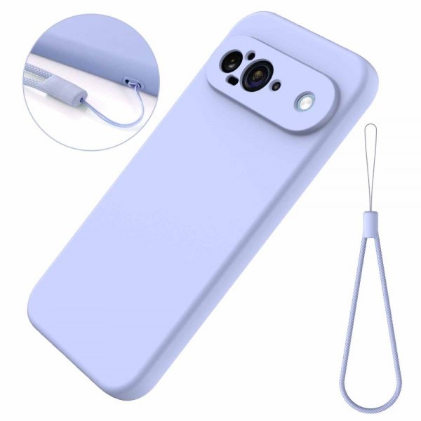 Google Pixel 9 Kuori hihnalla Silikoni Lila