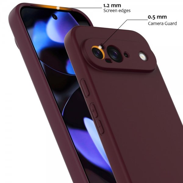 Google Pixel 9 Kuori hihnalla silikoninen MagSafe Viininpunainen