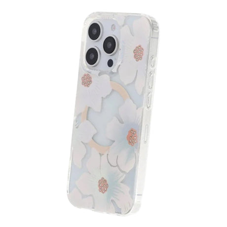iPhone 16 Pro Kuori Kukkakuvioinen Strassi MagSafe Sininen Violetti