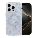 iPhone 16 Pro Kuori Kukkakuvioinen Strassi MagSafe Violetti