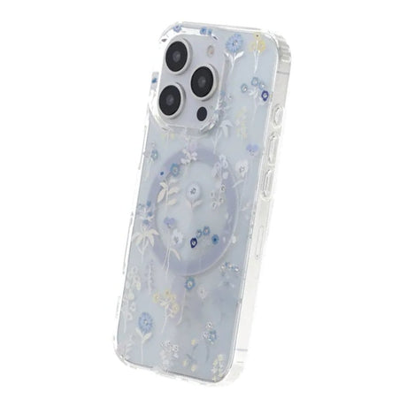 iPhone 16 Pro Kuori Kukkakuvioinen Strassi MagSafe Violetti