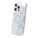 iPhone 16 Pro Max Kuori Kukkakuvioinen Strassi MagSafe Sininen